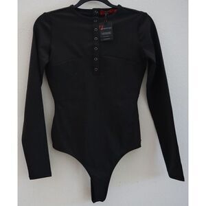 n:philanthropy 0536EIR00 Women's Sz Small Black Long Sleeve Bruna Bodysuit